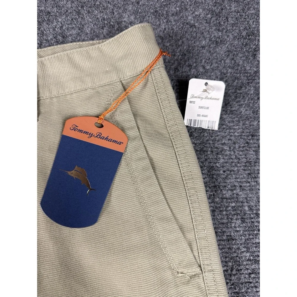 Tommy Bahama Paradise Nation Shorts Mens 33 Khaki Tan Tencel Cotton Flat Front